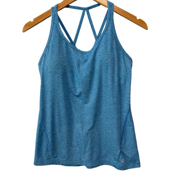 GAP Tops - Gap Fit Breathe Tank Top Blue Size S Built In Bra Strappy Loose Fit